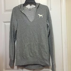 Victoria's Secret PINK V-neck hooded sweatshirt