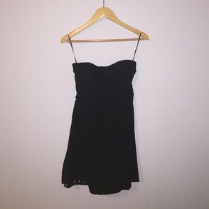 Strapless gently used dress black(textured)