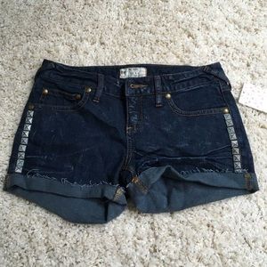 Free People denim shorts with studs