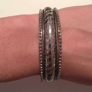 Silver Bangle Bracelet Set