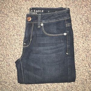 Skinny short dark wash jeans