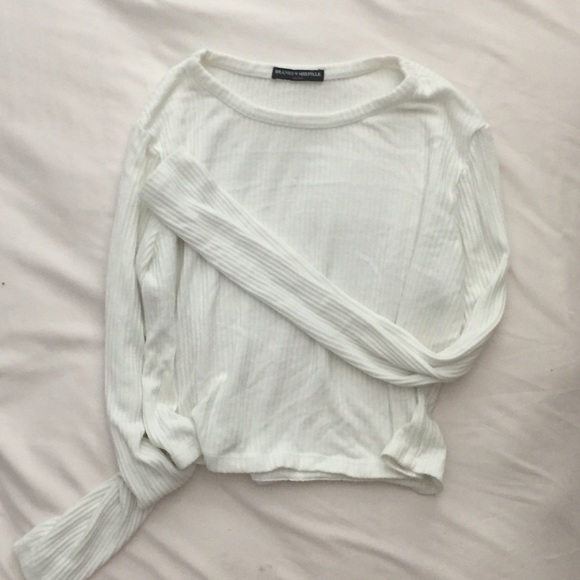 white brandy ribbed long sleeve