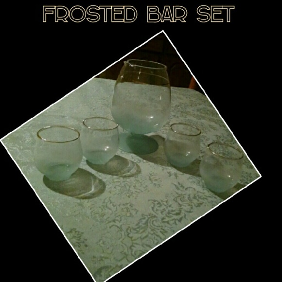 FROSTED BLUE 6PC BAR SET - Picture 1 of 1