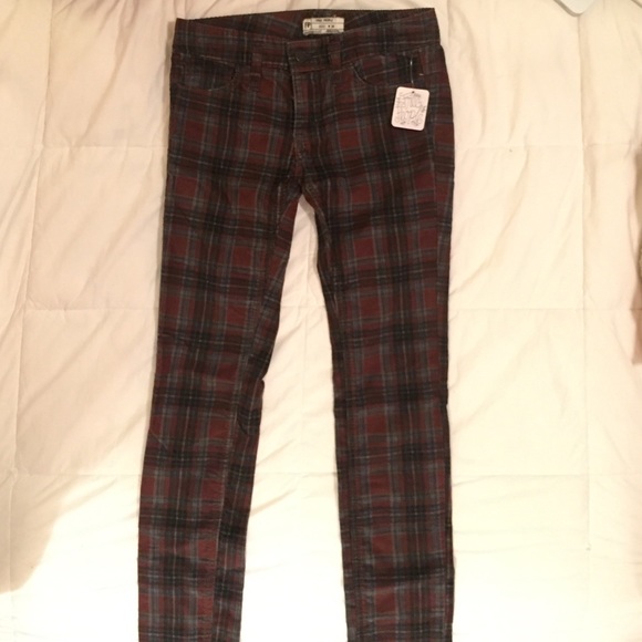 Plaid Corduroy Free People Jeans