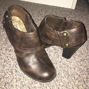 Brown Heeled Booties