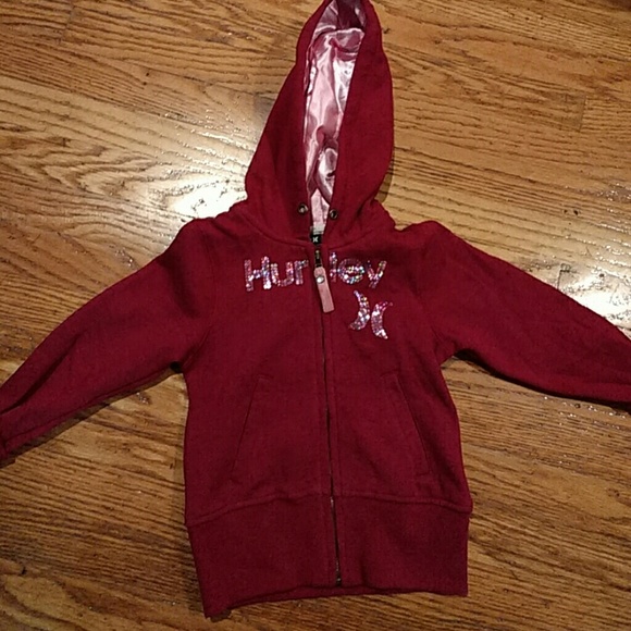 Hurley Hoodie size 4 sparkle red/maroon