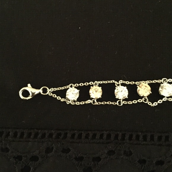 Sterling Silver and Crystal Bracelet - Picture 2 of 3