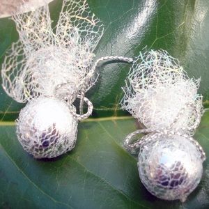 Christmas ball pierced earrings. 1" length