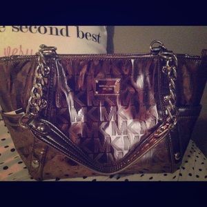 Silver patent leather Michael Kors purse
