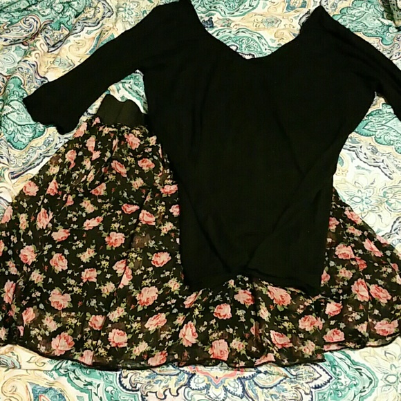 Shirt/Floral skirt