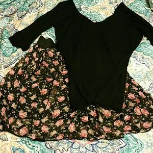 Shirt/Floral skirt