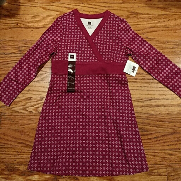 New Tea Collection dress size 3 maroon cream