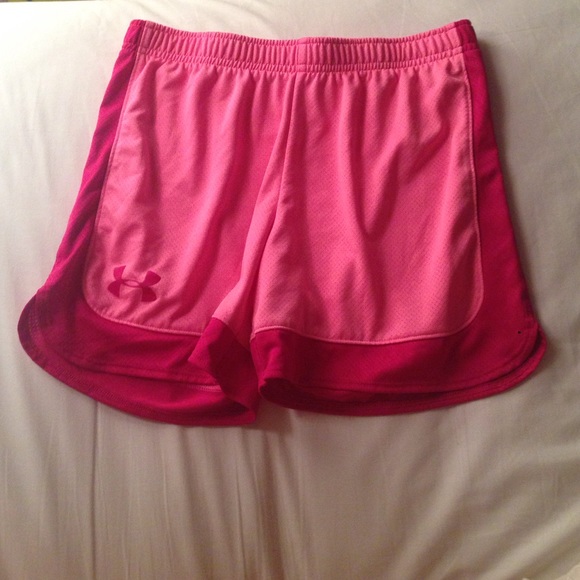 Youth under armour pink shorts