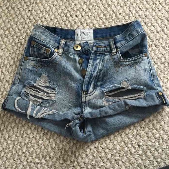 One Teaspoon Hawk High Waisted Shorts