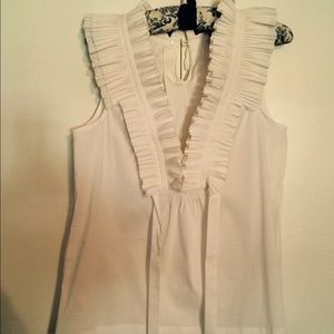 BCBG Unique White Sleeveless Top