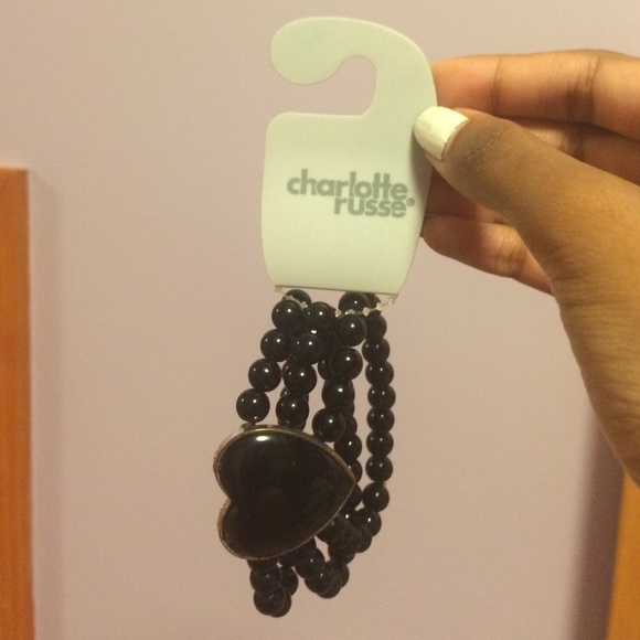 NWT Charlotte Russe black beaded bracelet