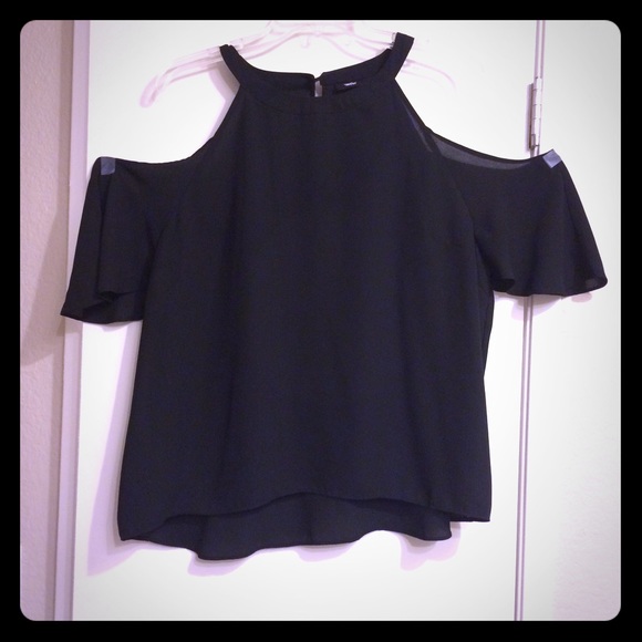 Black blouse with cut out shoulders
