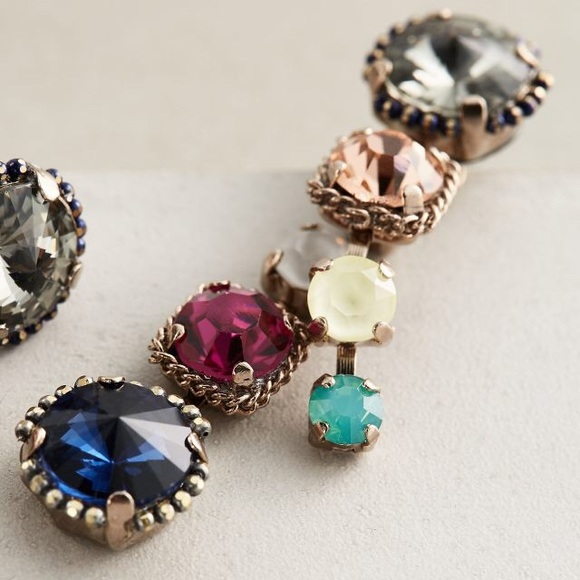 🚫SOLD🚫 Jeweled Front Back  Ear Jackets Earrings - Picture 4 of 7