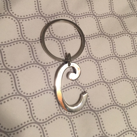 Metal "C" Initial Large Keychain
