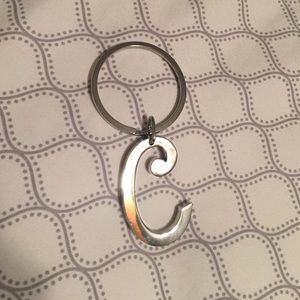 Metal "C" Initial Large Keychain