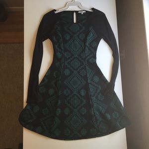 Green and Black Dress