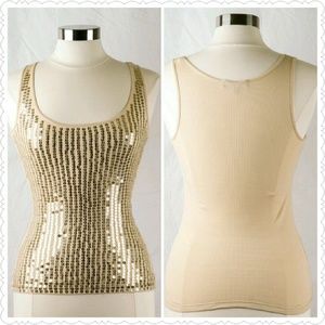 Express Gold Sequins Top