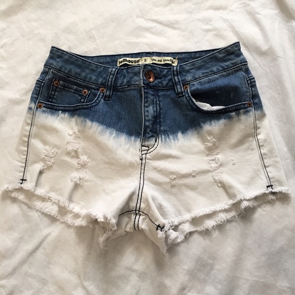 dip dye midrise shorts
