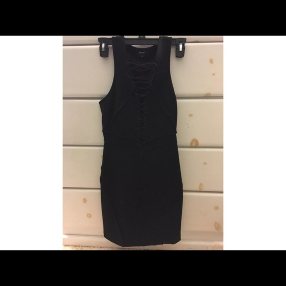 NASTYGAL black lace up bodycon cut out dress XS