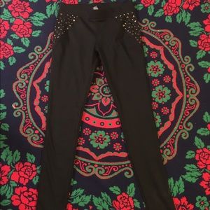 Black Studded Leggings - Eye Candy