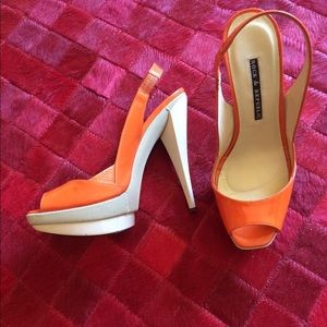 Rock & Republic Orange Patent leather shoes
