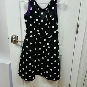 Black house white market polka dot dress sz 2