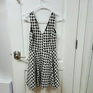 Cute black and white checkered skater dress
