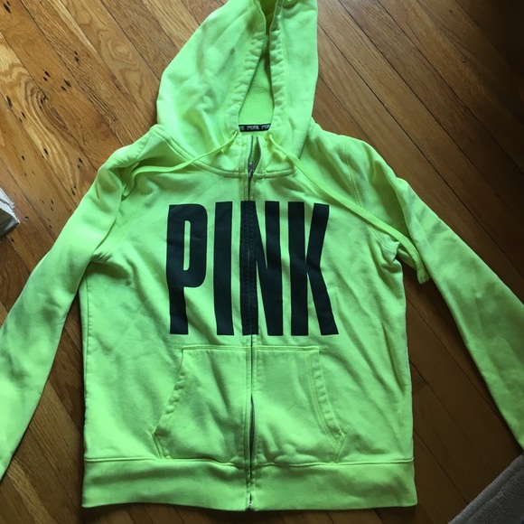 Neon Yellow Full Zip Hoodie