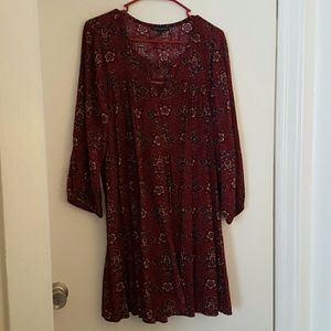 EUC AE festival dress maroon print