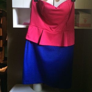 Blue and pink tube dresss