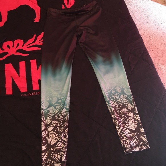Brand-new black and aqua hombre workout pants