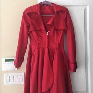 BEBE -red trench coat