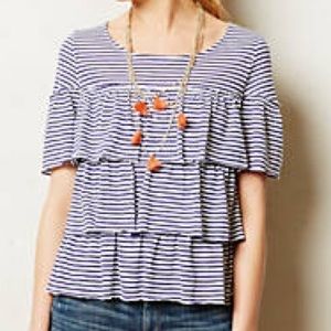 Anthropologie Tiered Ruffle Tee