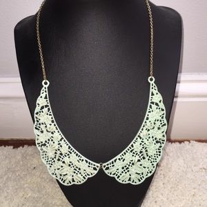 Teal metal Peter Pan collar necklace