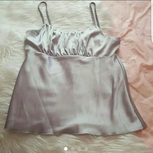 *SOLD* Silver silk like tank top