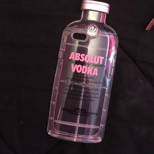Absolute vodka phone case with pink lettering