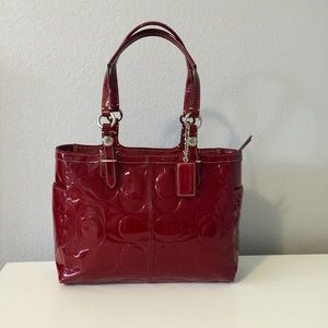 Coach - Crimson red patent leather tote