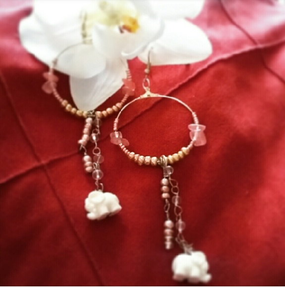 Handmade lucky elephant earrings