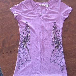 Purple Miss Me v neck