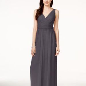 Adrianna Papell Grey Chiffon Dress Full Length
