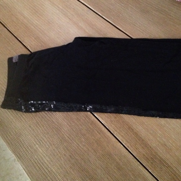 sequined black leggings