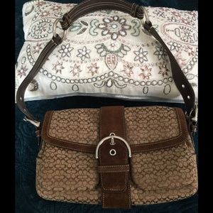 COACH SIGNATURE AUTHENTIC SHOULDER BAG BROWN
