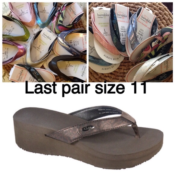 Last 11 ,RUNWAY wedge style flip sandal with bands