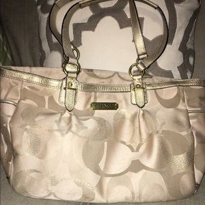 Gold stitch Coach purse