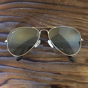 Ray-Ban Polarized gold aviators